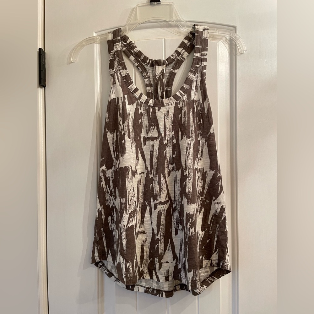 Brown print Banana Republic racerback tank, size XS